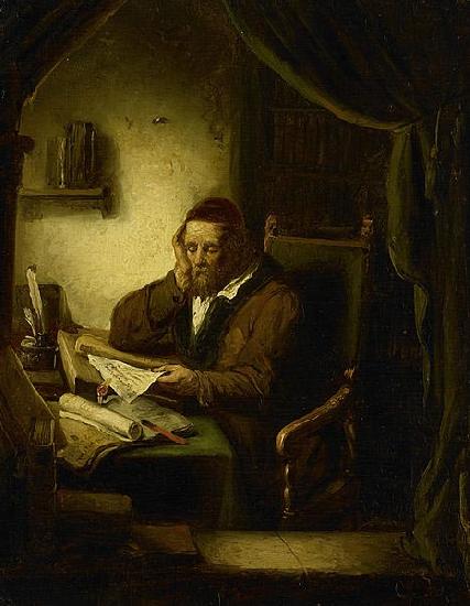 George Gillis Haanen Old Man in his Study oil painting image